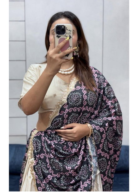Black Colour Soft Chinon Silk With Designer Lehenga With Blouse Dupatta Suppliers In India Vt 01
